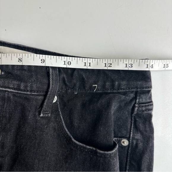 Abercrombie & Fitch Curve Love High Rise Mom Jean Black 29 8 Long Distressed - Picture 6 of 11